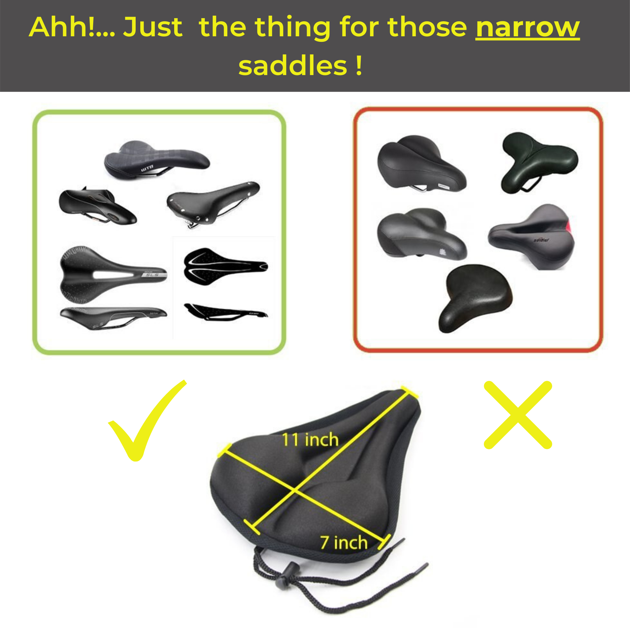 Gel Padded Cycle Saddle Cover - Wet Nose Buddy