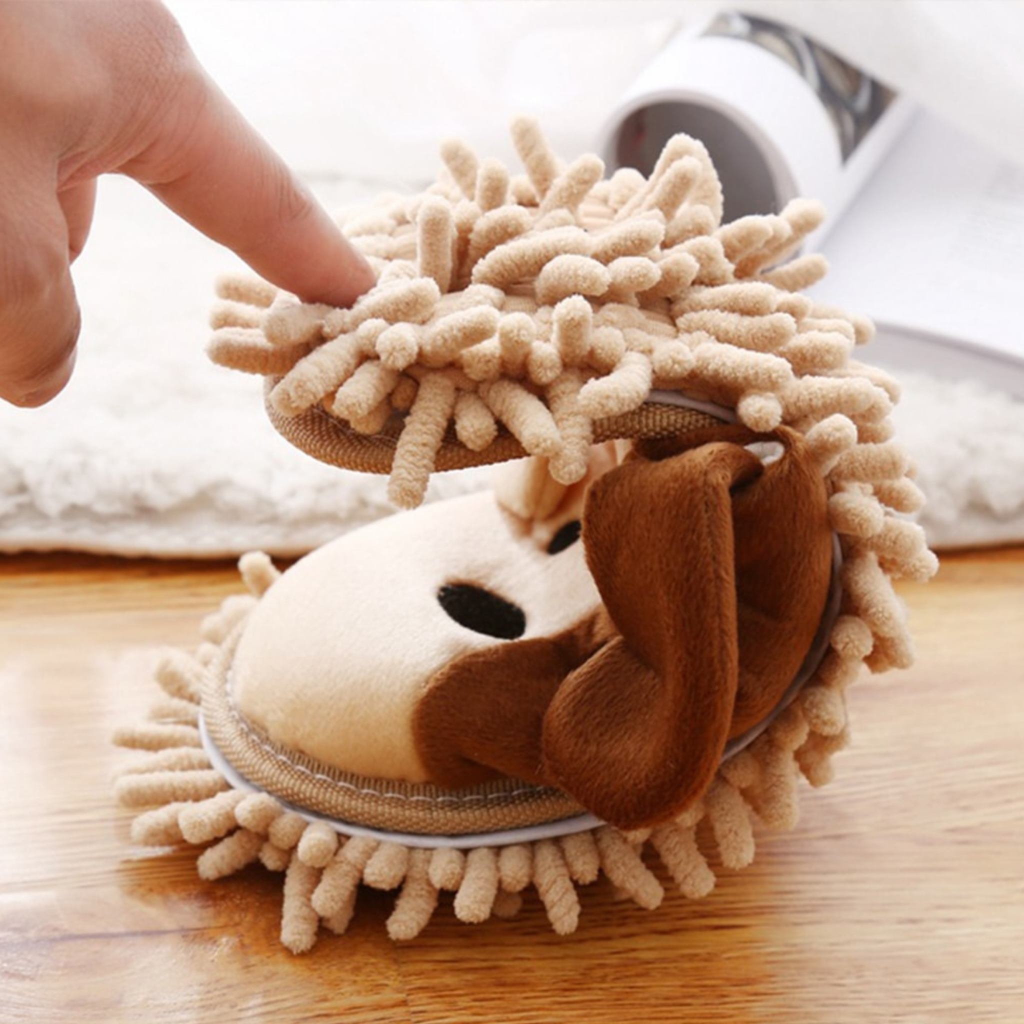 Cute Puppy Mop Slippers - Wet Nose Buddy